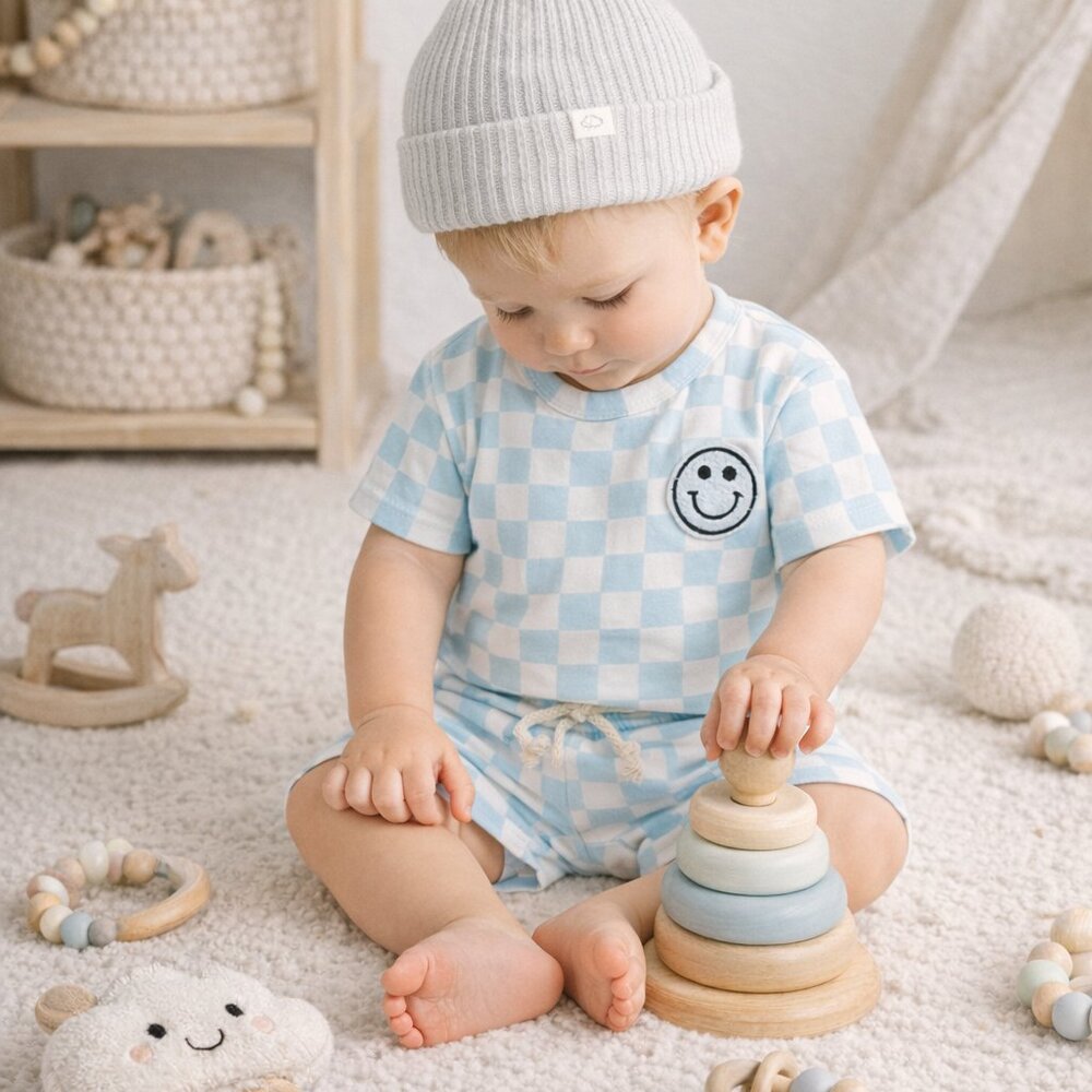 Checkered Happy Face Set - Picture 2 of 6